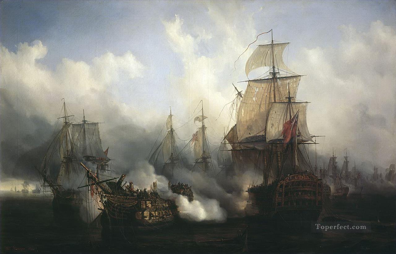 trafalgar auguste mayer warships Oil Paintings
